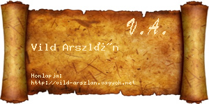 Vild Arszlán névjegykártya